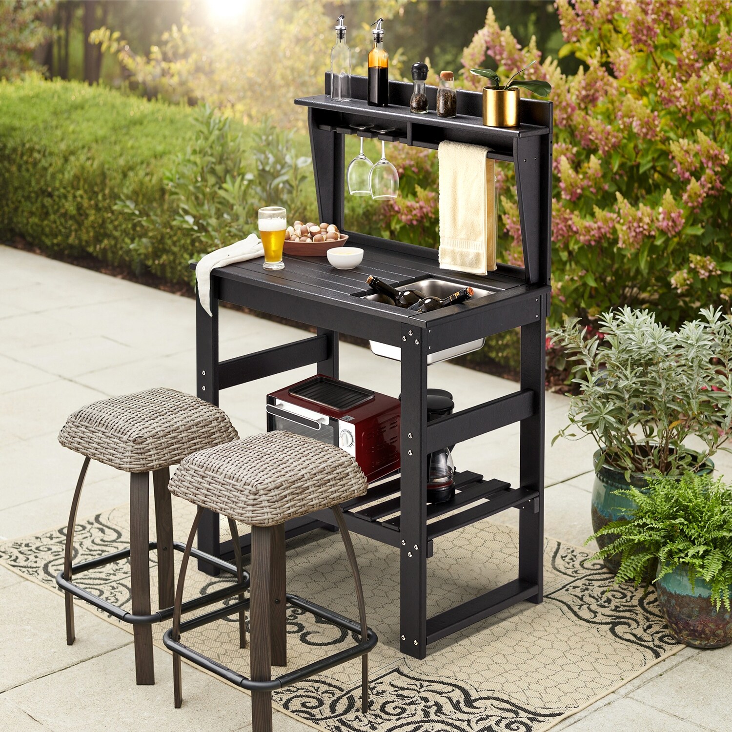 Outdoor bar sales bench table