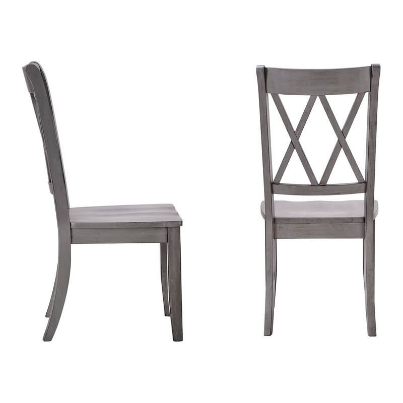 Ronda Double X Back Wood Dining Chairs (Set of 2)