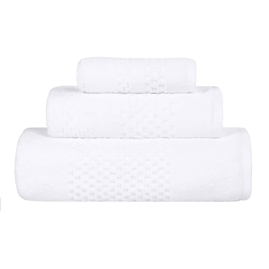 Blue Nile Mills Cotton Medium Weight Solid Waffle Textured 3 Piece Towel Set