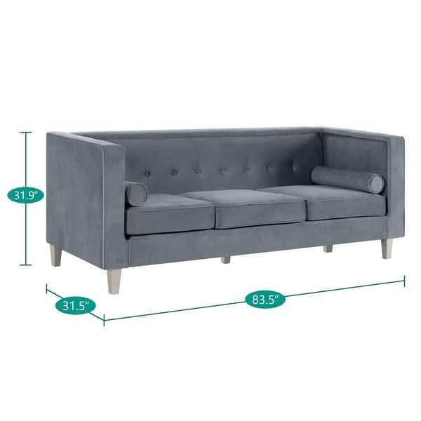 Audrey Sofa for Living Room, Mid Century Sofa, Tufted Cushion, Solid