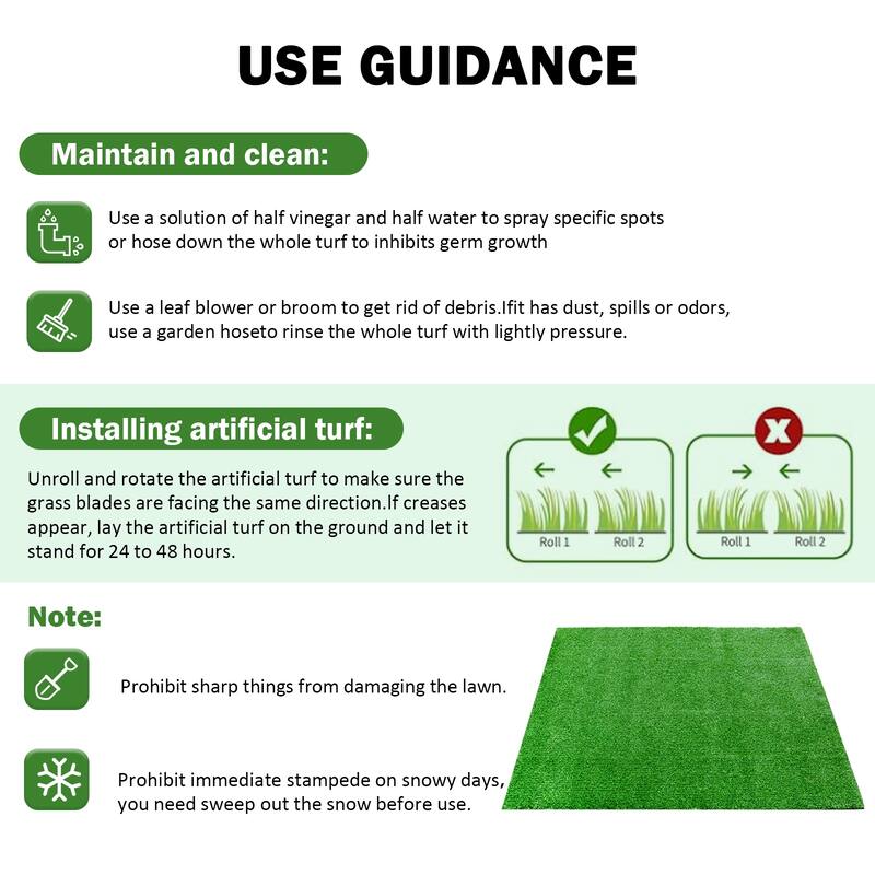 3.3 ft. x 10 ft. Outdoor Artificial Grass Runner Rug Realistic Artificial Turf Fake Grass