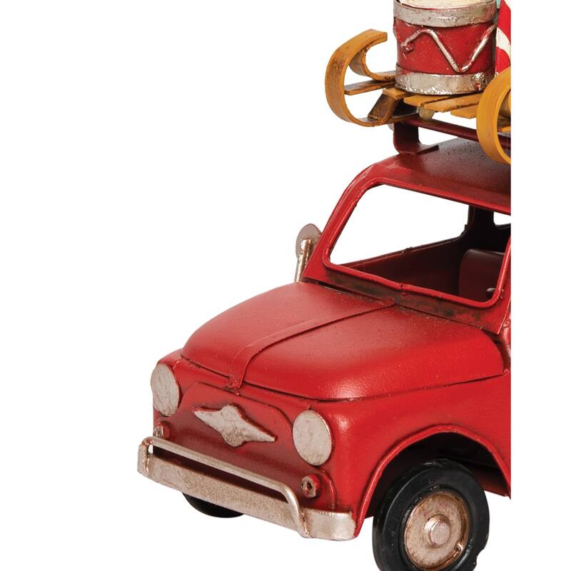 Red Car W/luggage Figurine