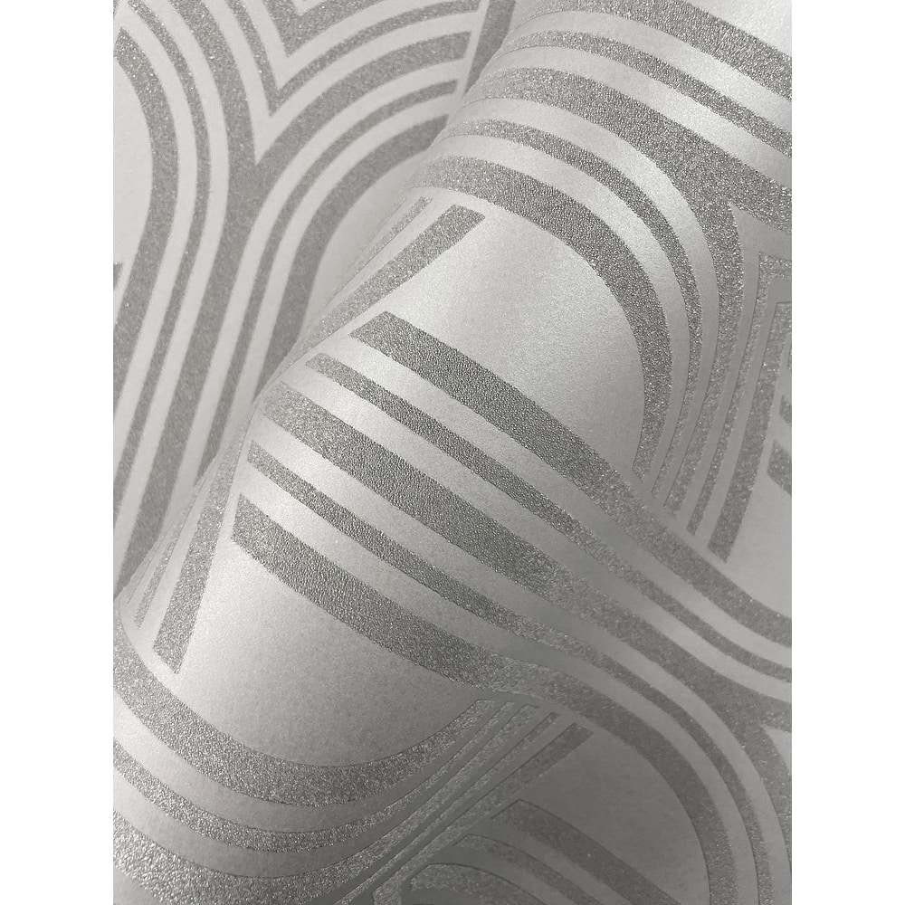 Seabrook Designs Diamond Stripe Glass Beaded Unpasted Wallpaper