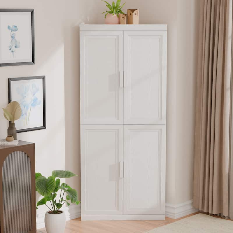 72" Corner Cabinet Free-Standing Corner Storage Organizer Sideboard