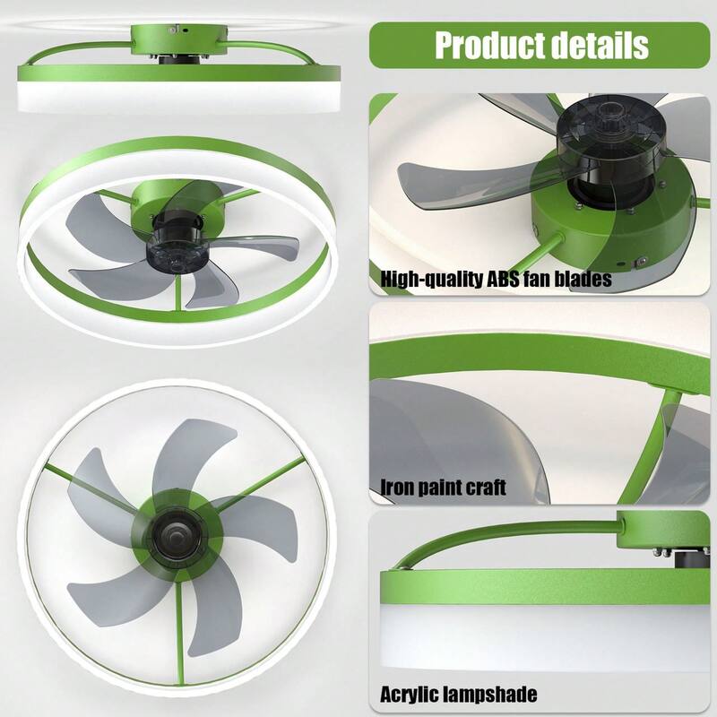 Cusp Barn 20" Dimmable LED Ceiling Fan,Reversible Modern Smart Fan Light,6 Speeds,Quiet DC Motor with APP Control for Indoor