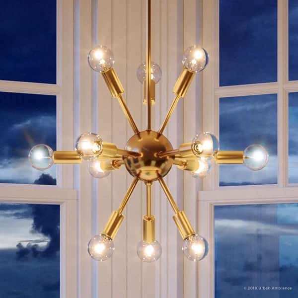 slide 2 of 7, Luxury Modern Chandelier, 22"H x 14.125"W, with Vintage Style, Brushed Bronze Finish by Urban Ambiance