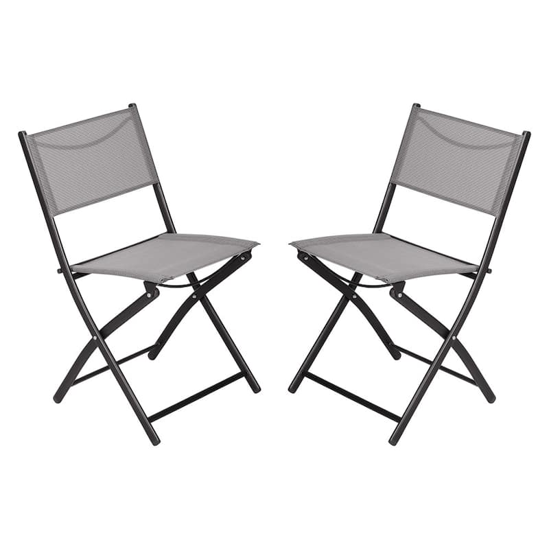 2 Pack Commercial Outdoor Flex Comfort Folding Chair with Metal Frame