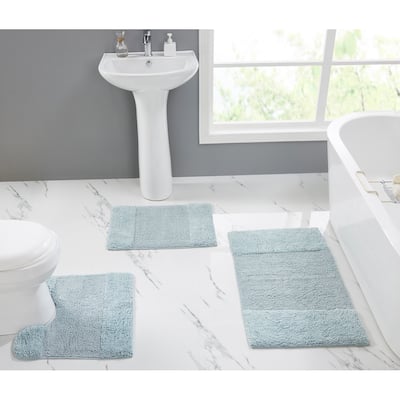 Better Trends Granada Collection 100% Cotton Tufted Bath Mats with Non-Slip Spray Latex Backing, Machine Washable for Bathroom