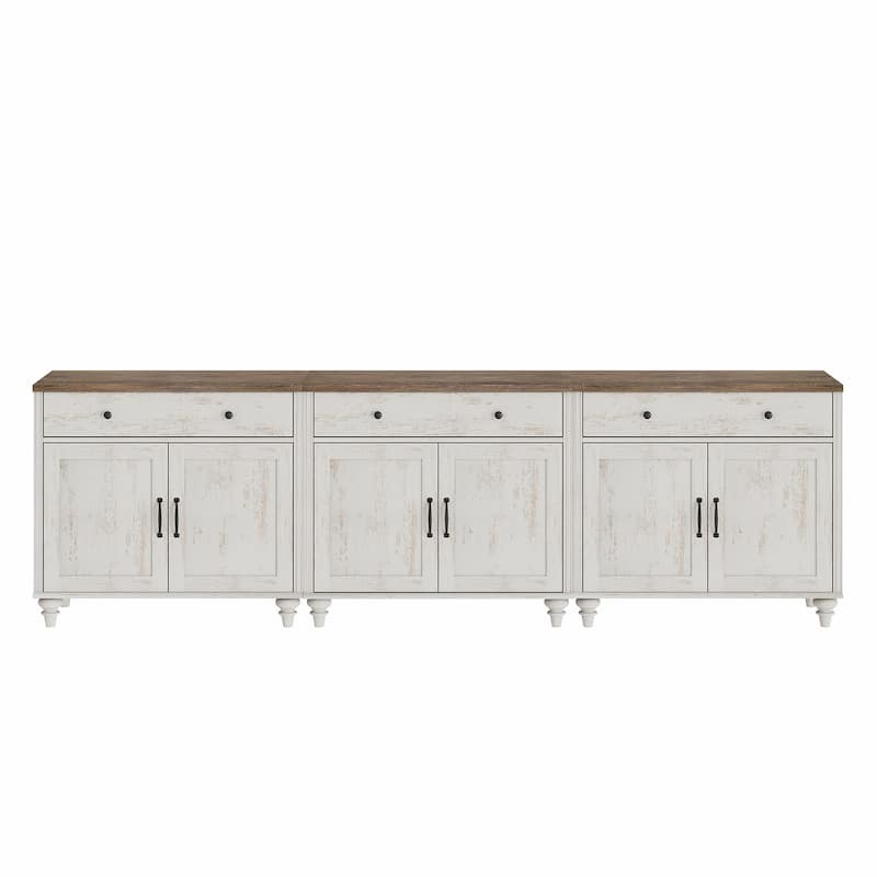 Farmhouse TV Stand for 75 inch TV, TV Console with Storage