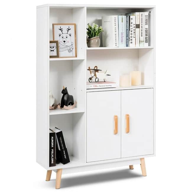 Floor Storage Free Standing Wooden Display Bookcase - 31.5" x 9.5" x 47" (L x W x H)