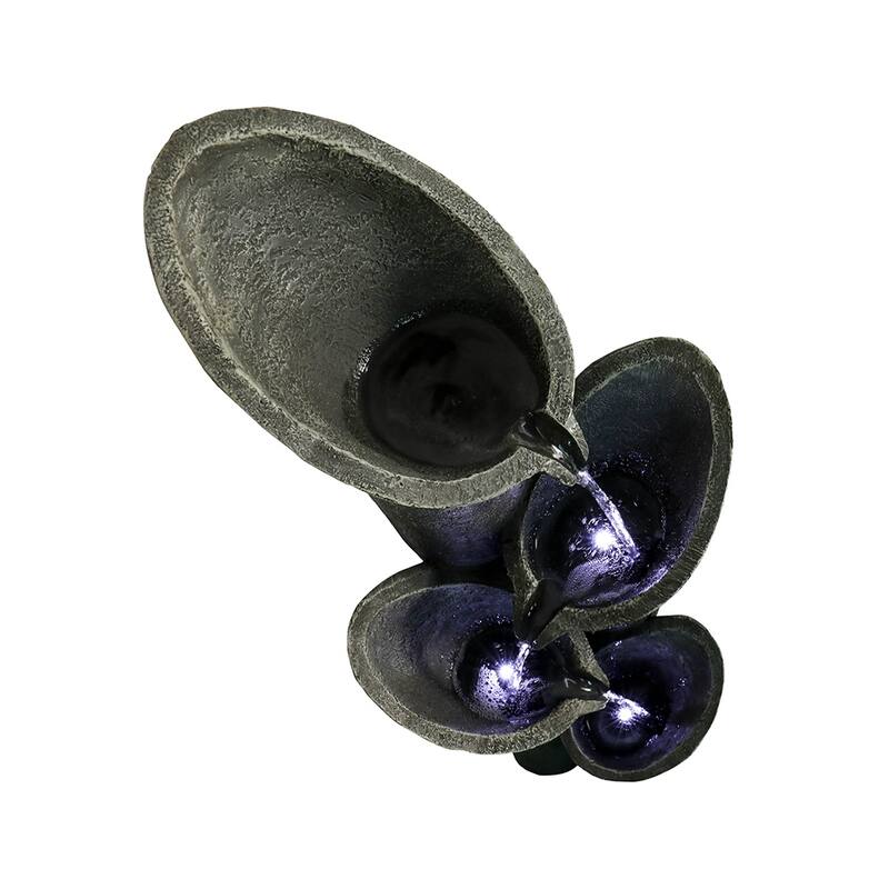 33.5"H Portable Waterfall Fountains w/LED - Indoor/Outdoor Meditation Decor