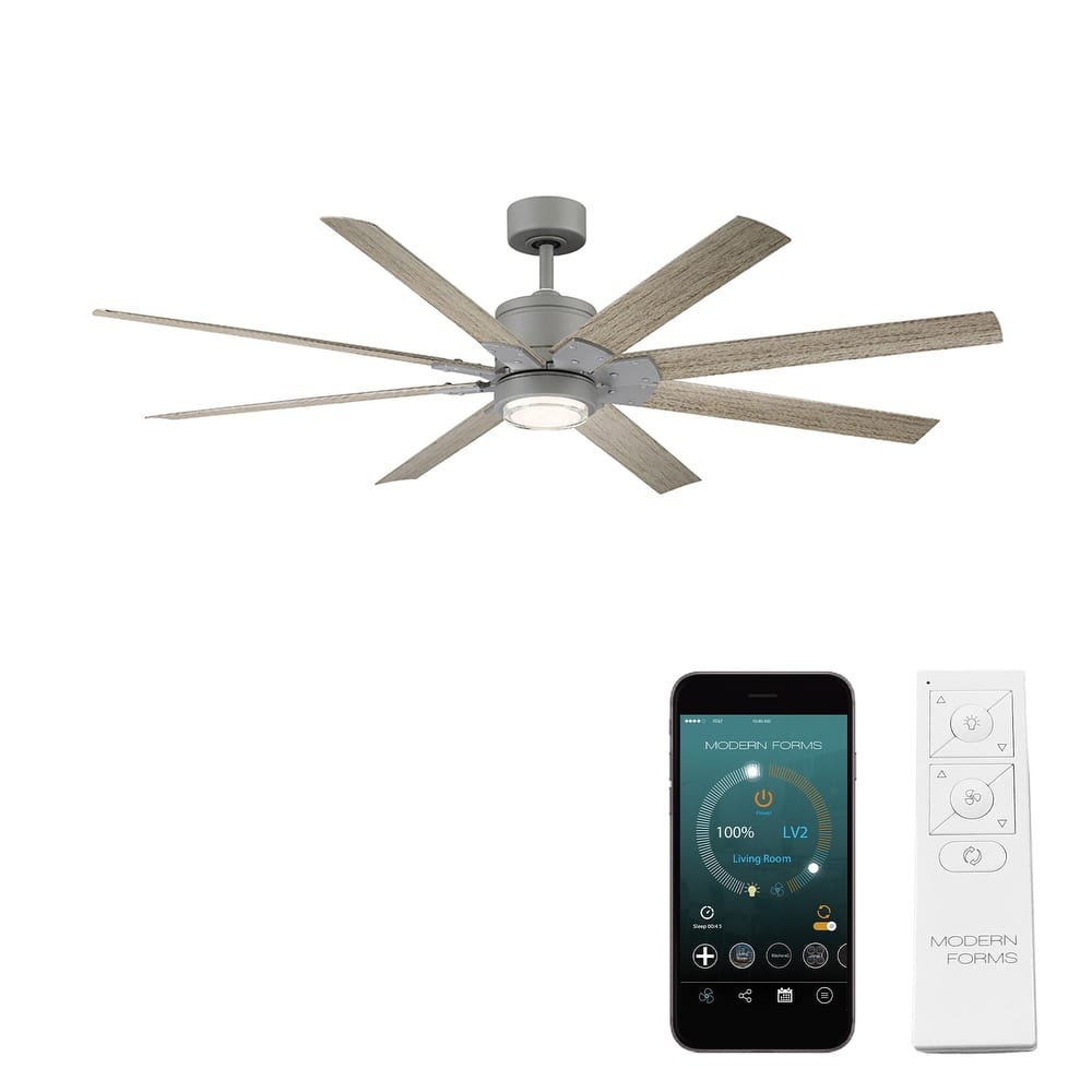 Renegade Indoor and Outdoor 8-Blade Smart Ceiling Fan 52in with 3000K LED Light Kit and Remote Control with Wall Cradle - 52