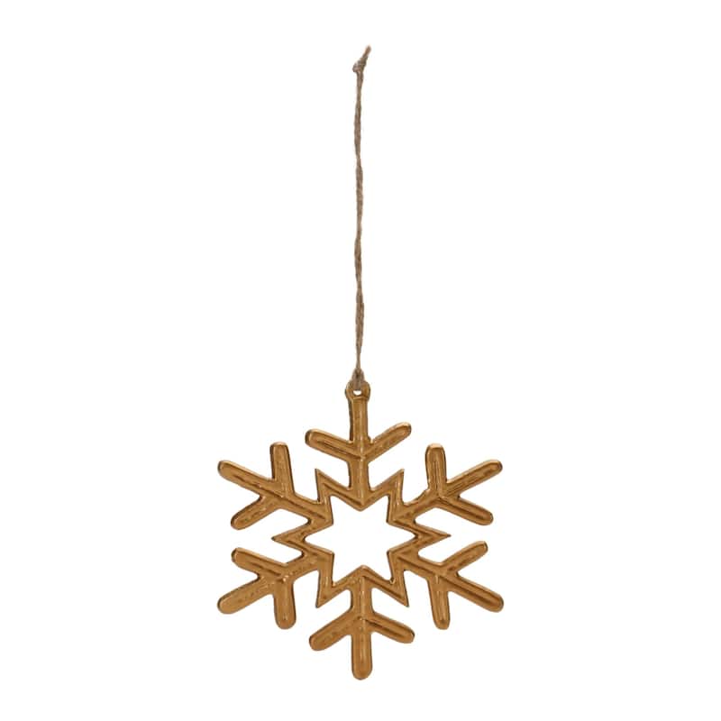 Snowflake Christmas Ornaments - 6" - Gold - 12ct