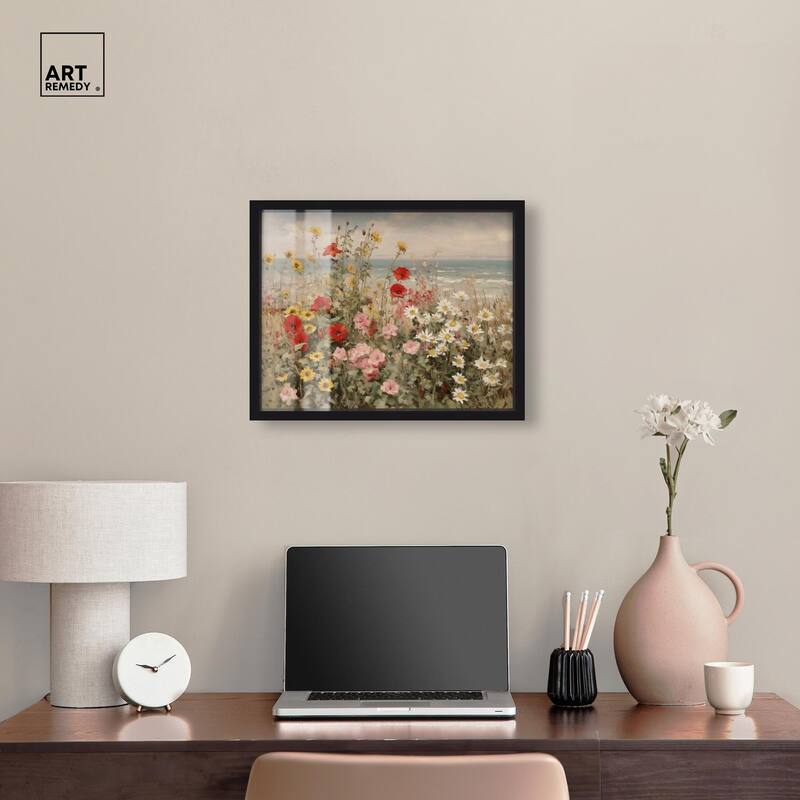 Misty Ocean Field II Shadowbox by Art Remedy