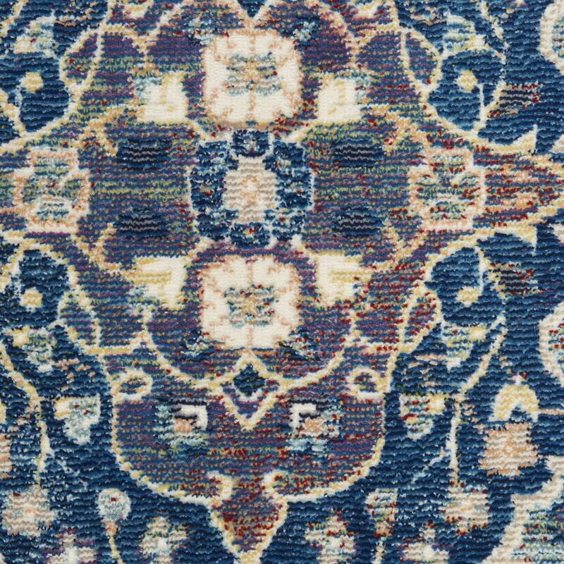 Hequ Power Loomed Distressed Abstract Floral Traditional Non Skid Area Rug By HomeRoots - 72' X '24' X '0.5