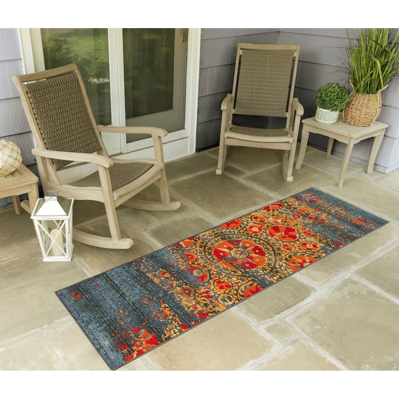 Liora Manne Marina Suzanie Indoor/Outdoor Rug Blue