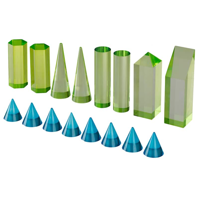 Modern Chess Set - Acrylic Chess Board with 32 Colorful Game Pieces by Trademark Games