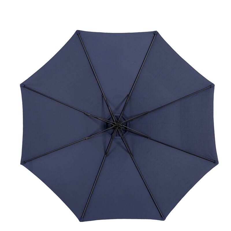 116" Patio Hanging Polyester Umbrella with Tilt Adjustment and 8 Ribs