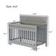 preview thumbnail 8 of 6, Baby Safe Crib, Pine Solid Wood, Non-Toxic Finish, Gray - 54in