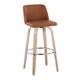 Option Camel Faux Leather/Chrome Round Footrest