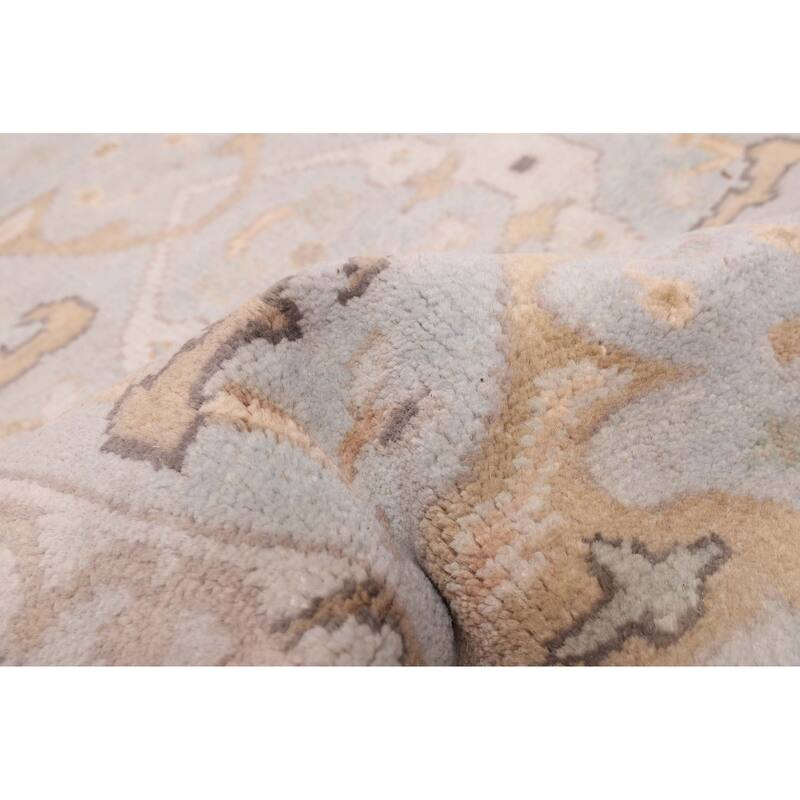 ECARPETGALLERY Hand-knotted Royal Oushak Light Blue Wool Rug - 3'1 x 20'3