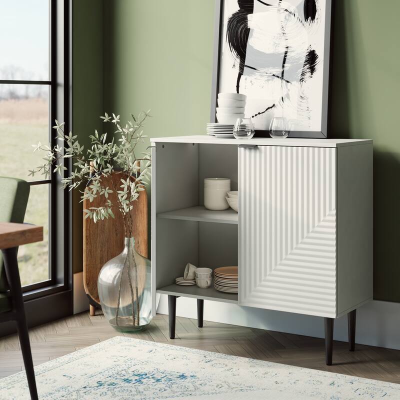 Joseph Modern Mid-century Tapered Feet Storage Cabinet with Adjustable Shelves by HULALA HOME
