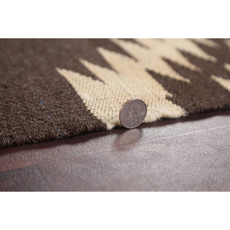 Natural Dye Kilim Tribal Geometric Oriental Wool Area Rug Hand-woven - 4'6" x 6'8"