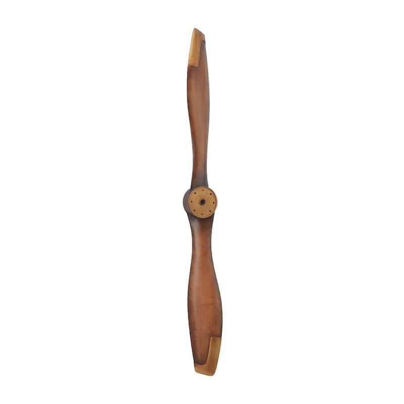Brown Metal 2 Blade Airplane Propeller Wall Decor with Aviation Detailing