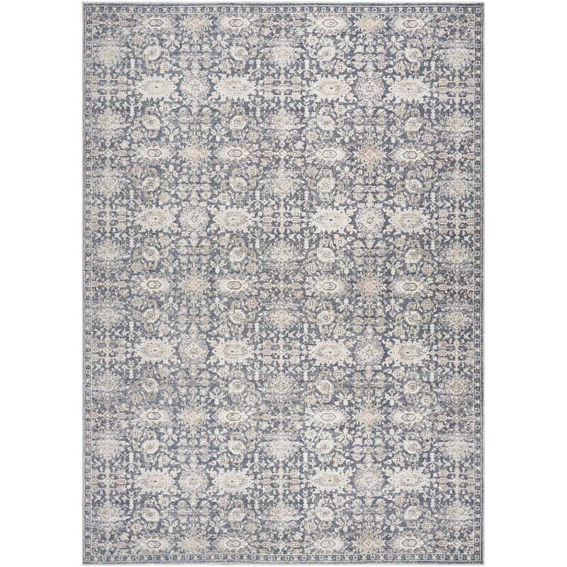 Iman Traditional Floral & Botanical Fringed Area Rug