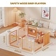 preview thumbnail 3 of 6, Foldable Wooden Playpen with Door, Adjustable, 1-8 years, Safety Gate