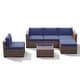 preview thumbnail 17 of 18, 6-piece Outdoor Wicker Sectional Sofa Set