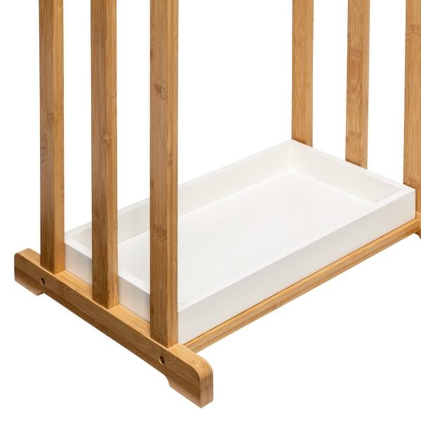 HoneyCanDo Natural/White Bamboo 3Tier Towel Rack 13.8L x 17.7W x