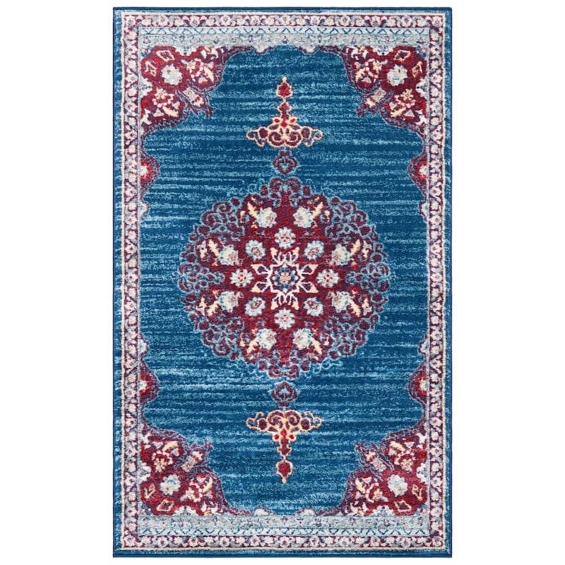 SAFAVIEH Brentwood Coralyne Traditional Oriental Rug - 2' x 4' - Navy/Burgundy
