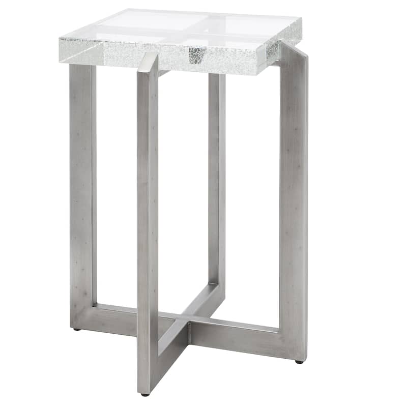SAFAVIEH Couture Pixie Square Bubble Glass Accent Table - 15"W x 15"D x 21"H