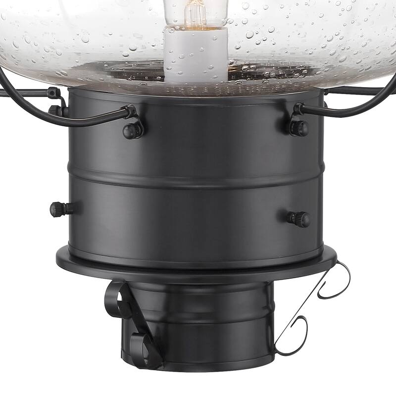 Elk Home Classic Onion Outdoor Post Light - Gun Metal with Seeded Glass