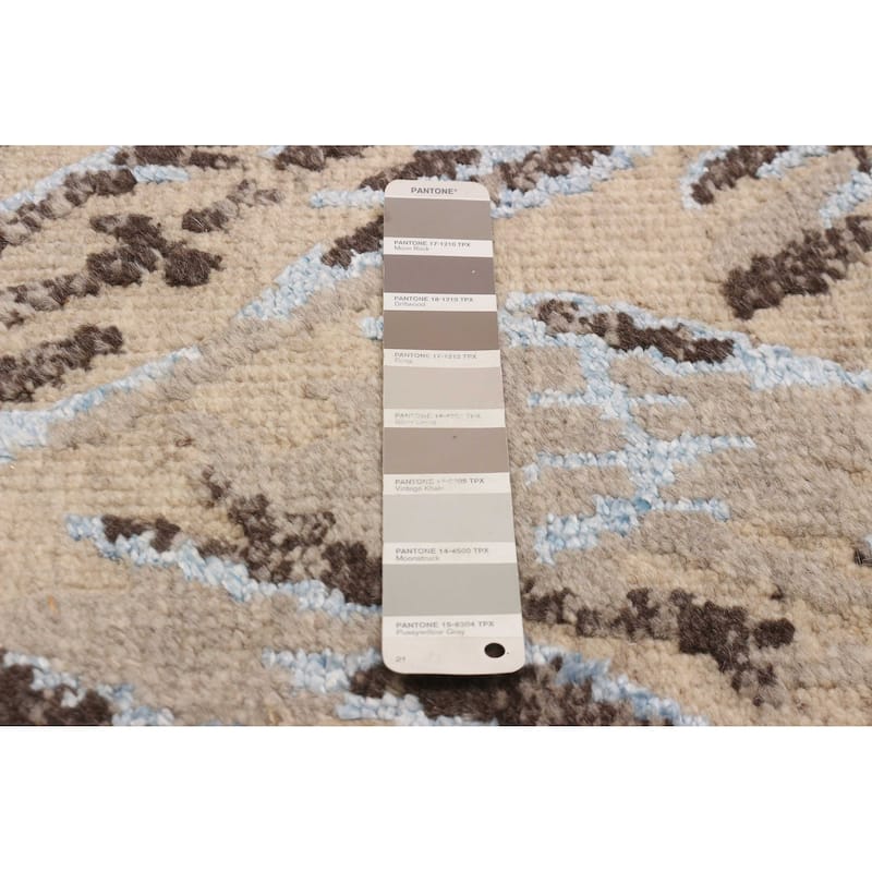 ECARPETGALLERY Hand-knotted Tangier Taupe Silk, Wool Rug - 5'3 x 7'7