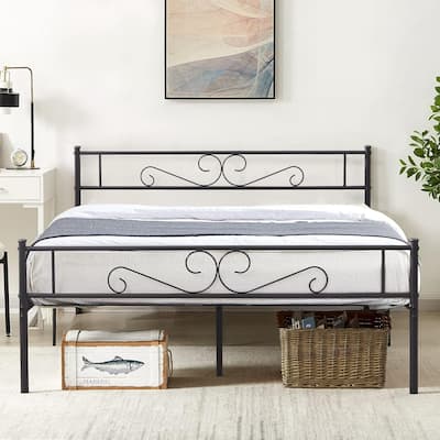 VECELO Premium Platform Bed Frame with Headboard,Easy Set-up Twin/Full/Queen Size Bed