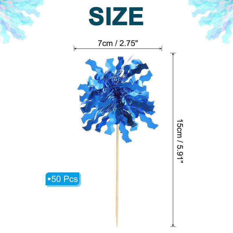 50 Pcs Firework Cupcake Toppers Sparkle Tassel Picks