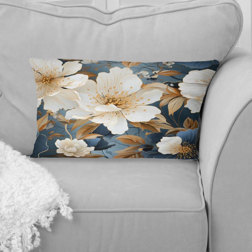 Designart "Contemporary Floral Elegance Cottage Collage" Floral Printed Throw Pillow