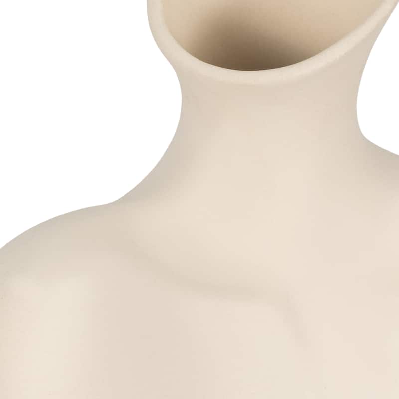 Sagebrook Home Ivory 8-inch Stoneware Bust Vase, Sand Finish