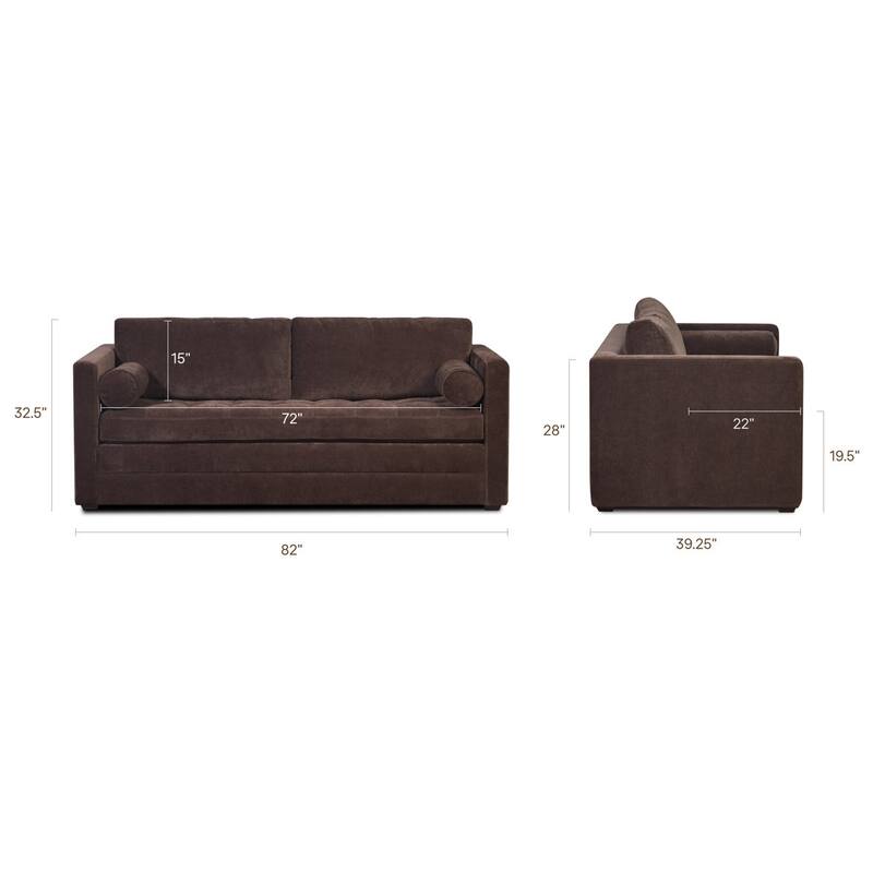 Poly & Bark Napa 82" Fabric Pull-Out Sofa Bed
