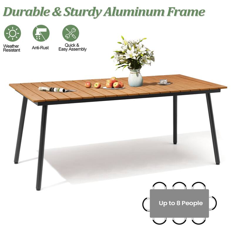 9-PC Outdoor Patio Aluminum Dining Set Table With Dining Chairs Sunbrella Seat&Back Cushions