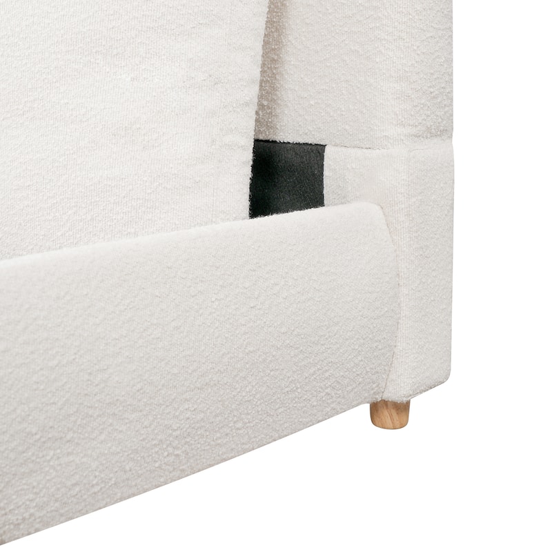 Christopher Knight Home - Charlotte Upholstered Platform Bed with Removable Pillow Headboard