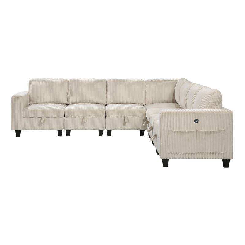 Kenlis 7-Piece Modular Sectional Sofa with Storage