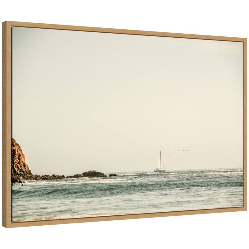 Kate and Laurel Sylvie Sailing the Pacific Framed Canvas by Alicia Bock - 33x23
