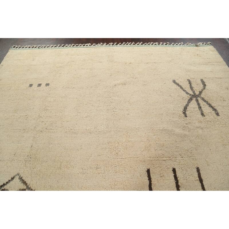Tribal Oriental Moroccan Area Rug Wool Hand-knotted Living Room Carpet - 9'8" x 14'9"