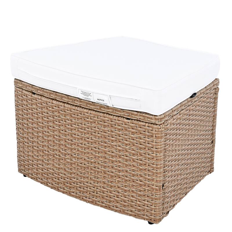 Roomfitters 10-Piece Outdoor Half Round Patio Rattan Sofa Set, PE Wicker Furniture Set for Free Combination