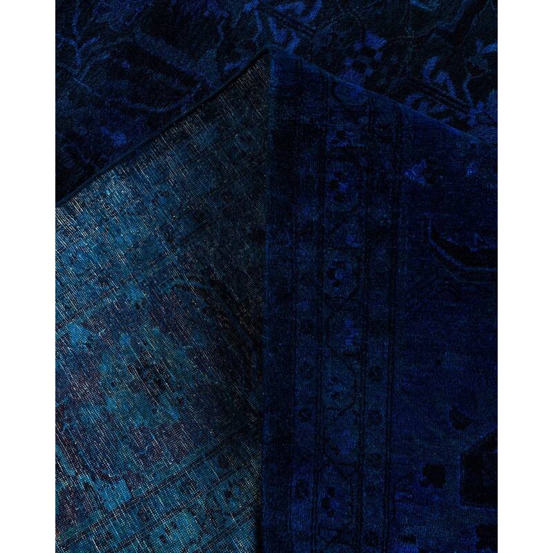 Fine Vibrance One-of-a-Kind Hand-Knotted Area Rug - Blue, 9' 1" x 12' 2" - 9' 1" x 12' 2"