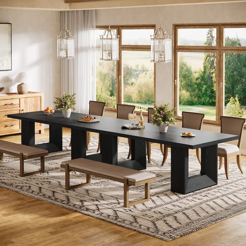 63'' Kitchen Dining Table for 6 People, Strong Geometric Legs
