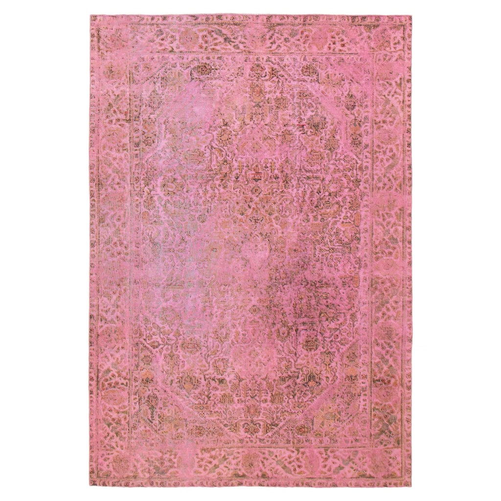 ECARPETGALLERY Hand-knotted Color Transition Pink Wool Rug - 6'4 x 9'5